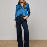 Dani Silk Blouse Stone Blue