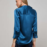 Dani Silk Blouse Stone Blue