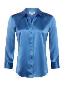 Dani Silk Blouse Harbor Blue