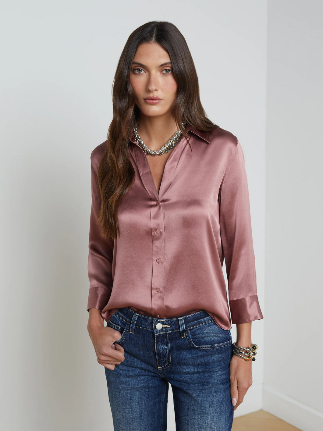 Dani Silk Blouse Mauve Rose