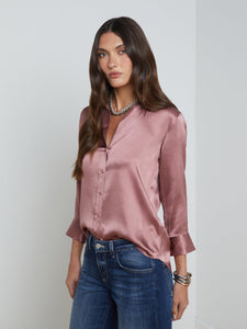 Dani Silk Blouse Mauve Rose