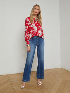 Holly Blouse Red/Ivory Ikebana