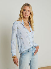 Laurent Blouse Light Blue Fog Butterfly