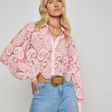 Odelia Lace Blouse Blush