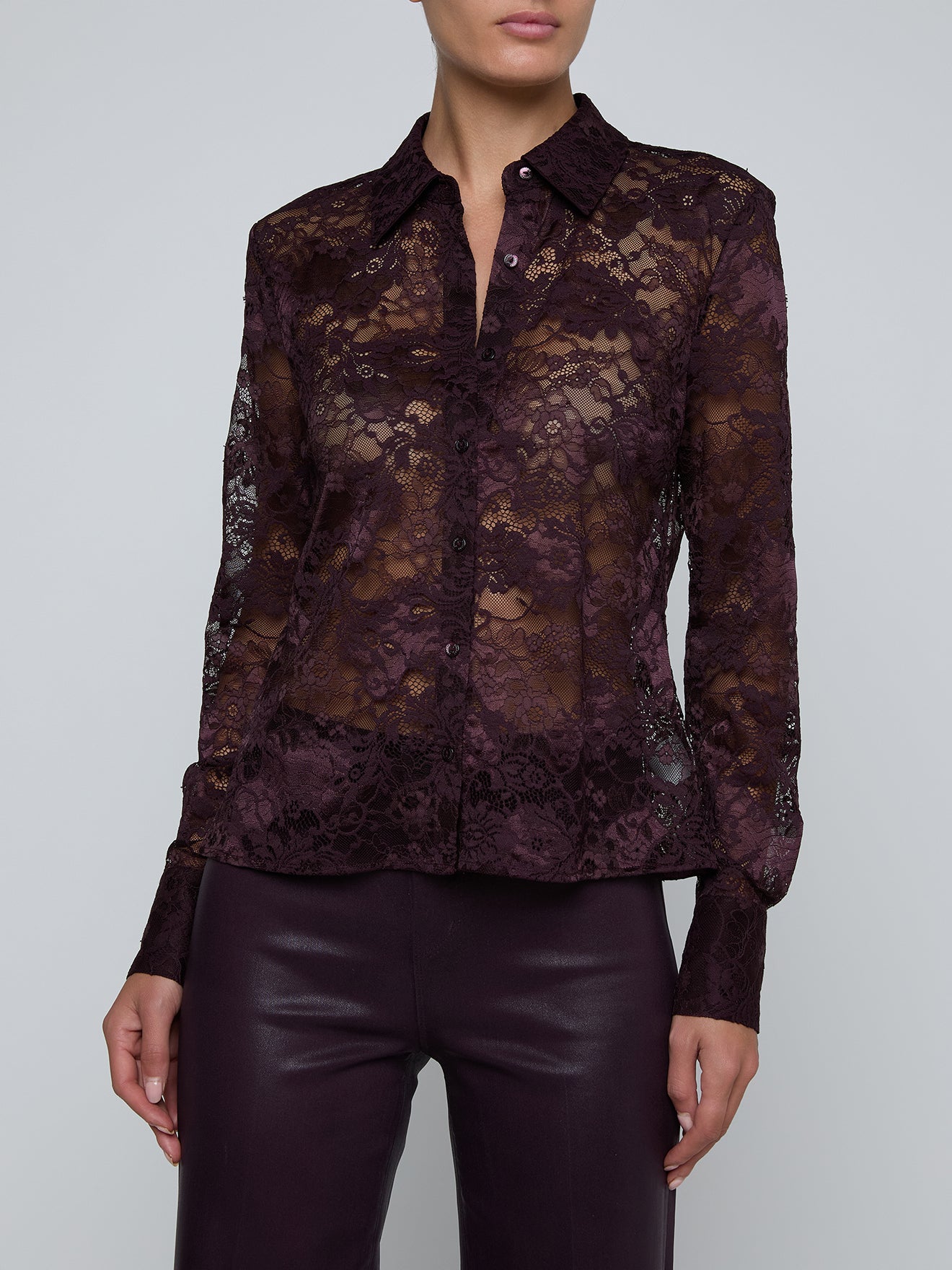 MAIA LACE BUTTONDOWN BLS