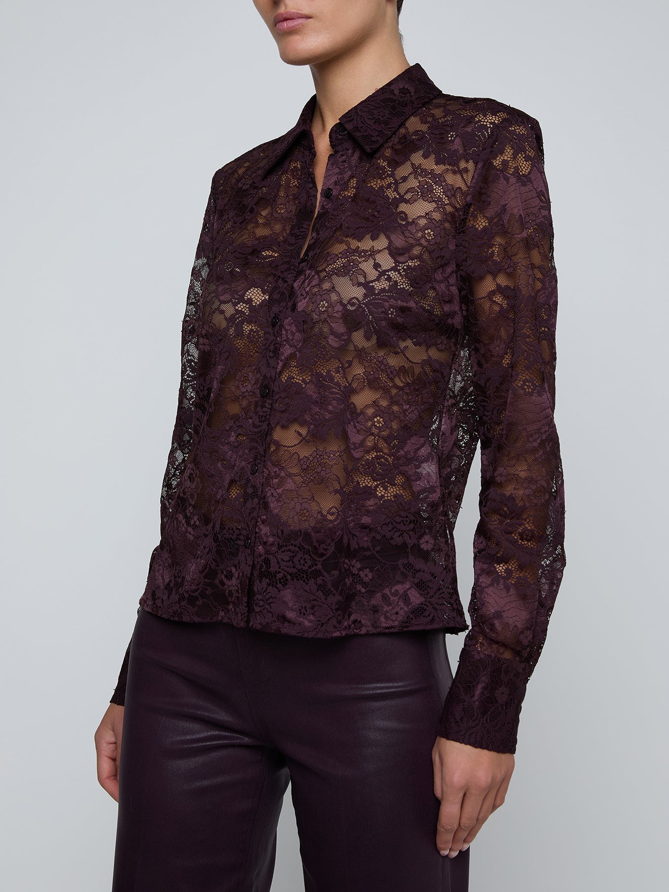 MAIA LACE BUTTONDOWN BLS