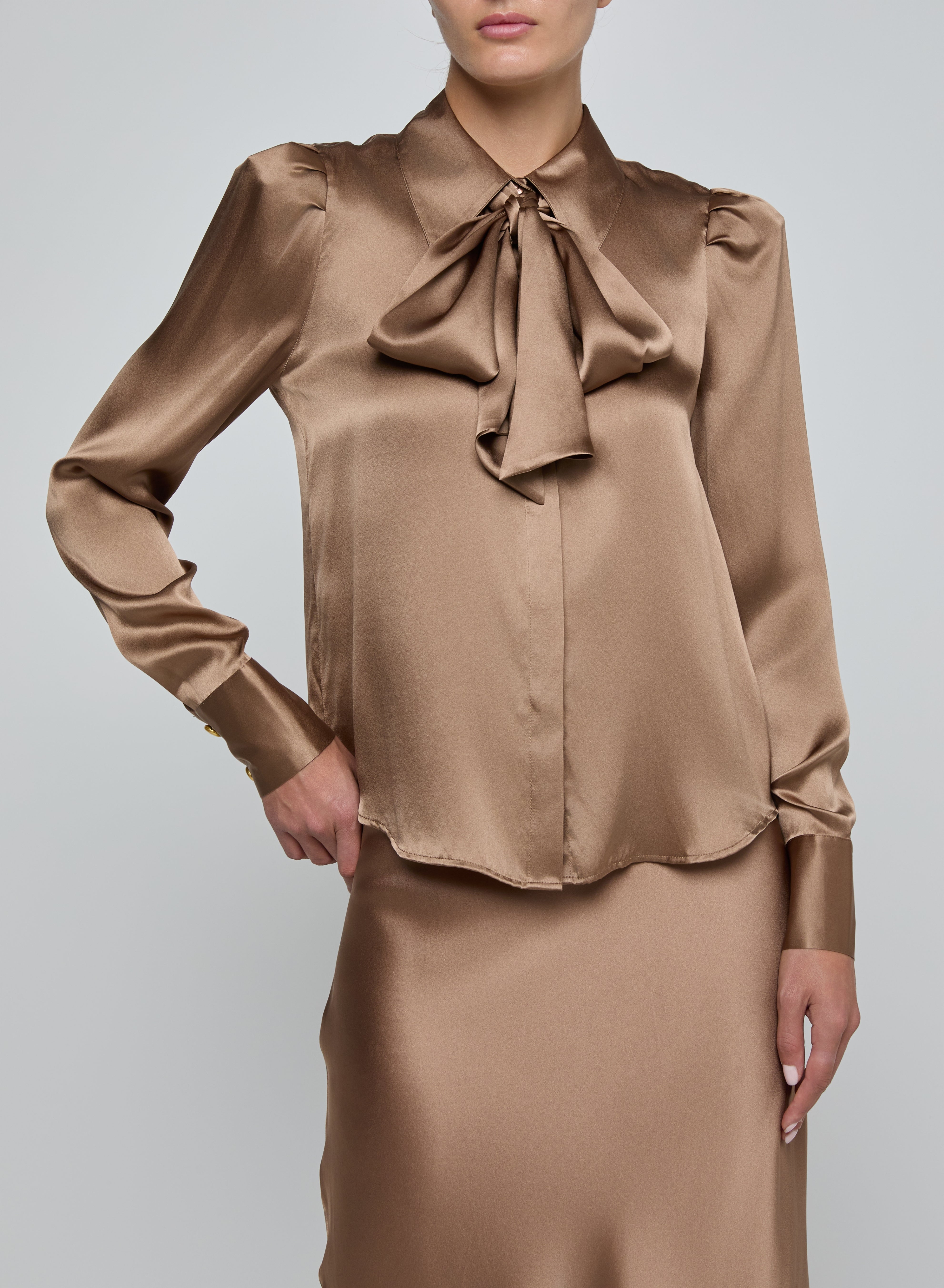 HONEY TIE NECK BLOUSE