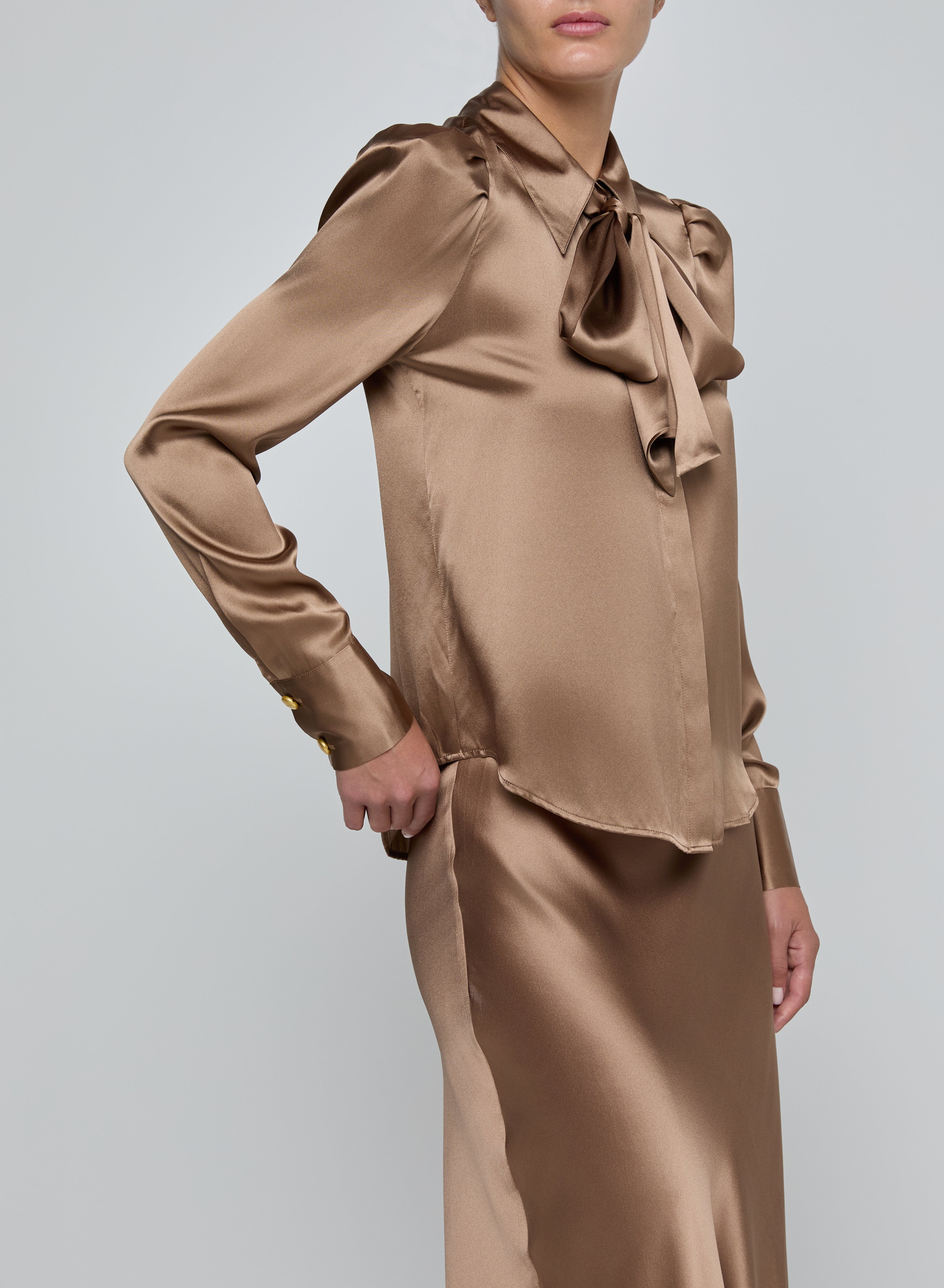 HONEY TIE NECK BLOUSE