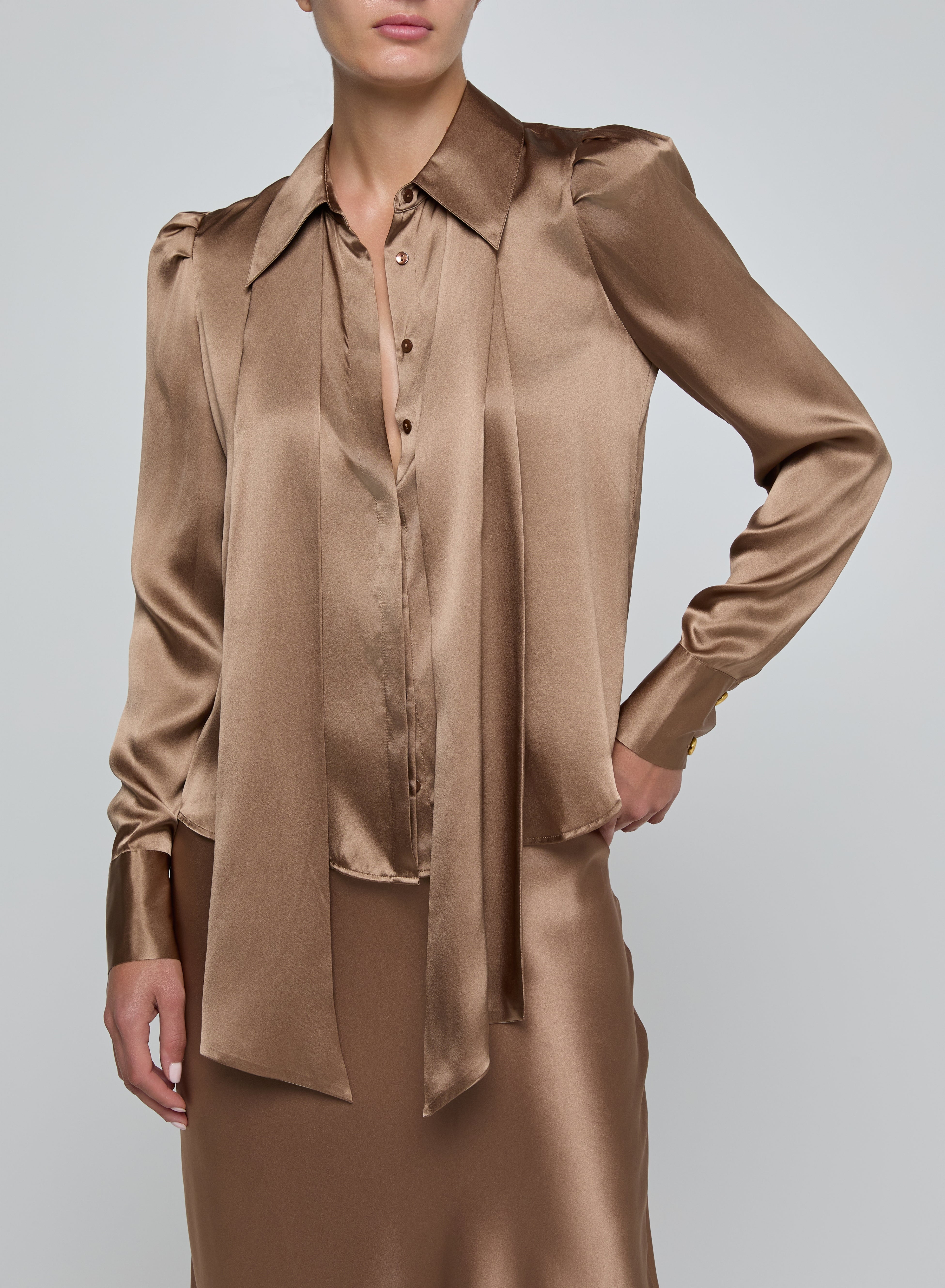 HONEY TIE NECK BLOUSE