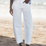 Brennan Barrel Jean White