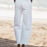 Brennan Barrel Jean White