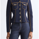 Knit Canyon Jacket Navy Spruce Yellow