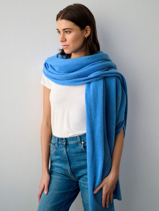 Cashmere Travel Wrap Cabana Blue