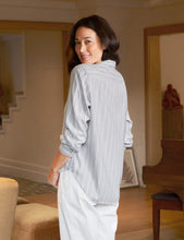 Eileen Button Up Shirt Gray Melange Stripe