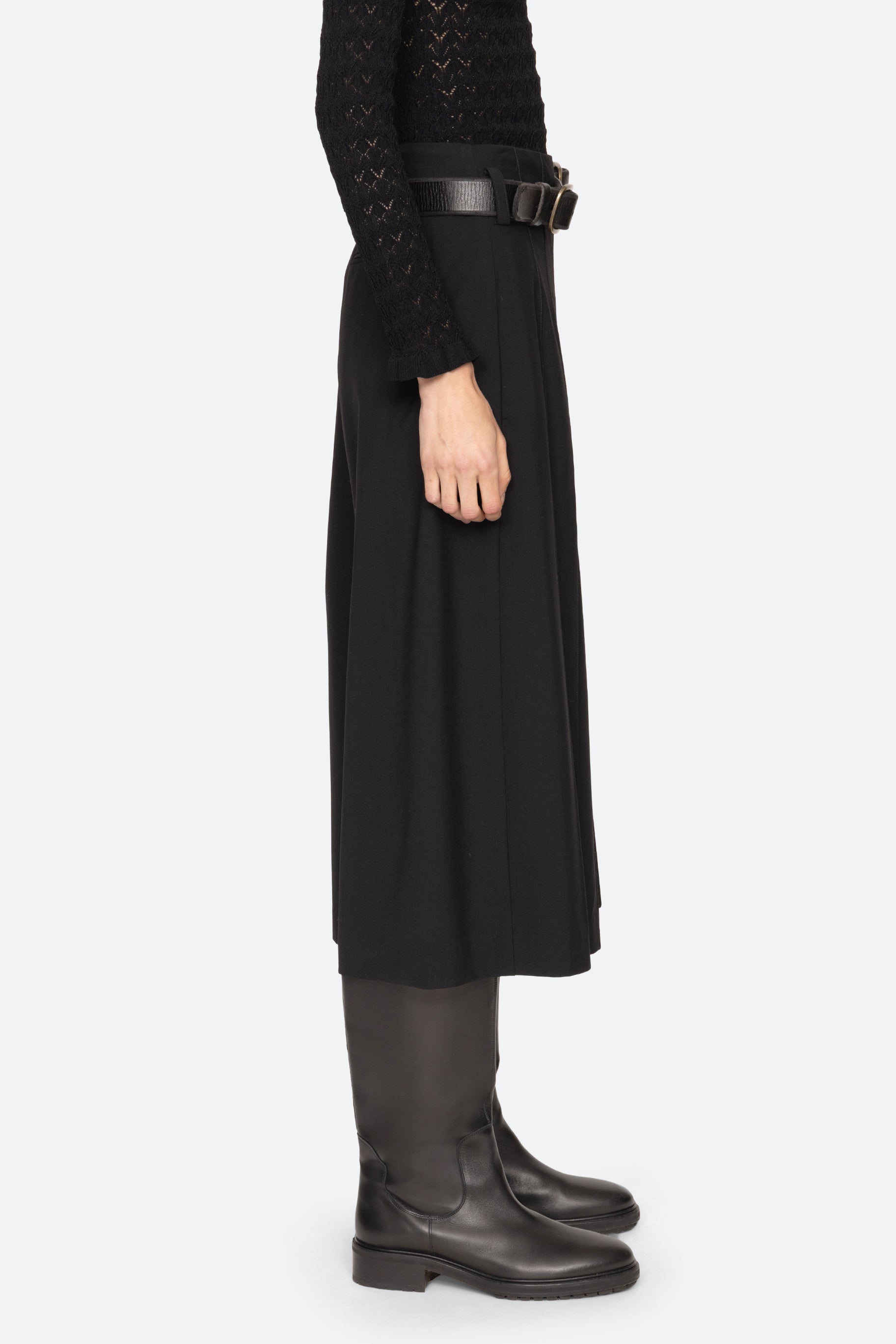 ELISA TROPICAL WOOL BELTED CULOTTES (D2)