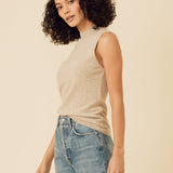 Amari Cashmere Tank Oatmeal
