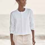Jackie Sweatshirt Cardigan White