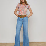 Ressi Tee Orange/Light Blue Traditional Paisley