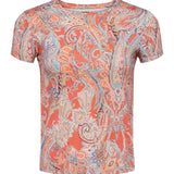 Ressi Tee Orange/Light Blue Traditional Paisley