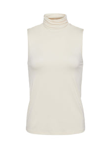 Ceci Sleeveless Turtleneck Vintage White