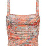 Rasha Tank Orange/Light Blue Traditional Paisley