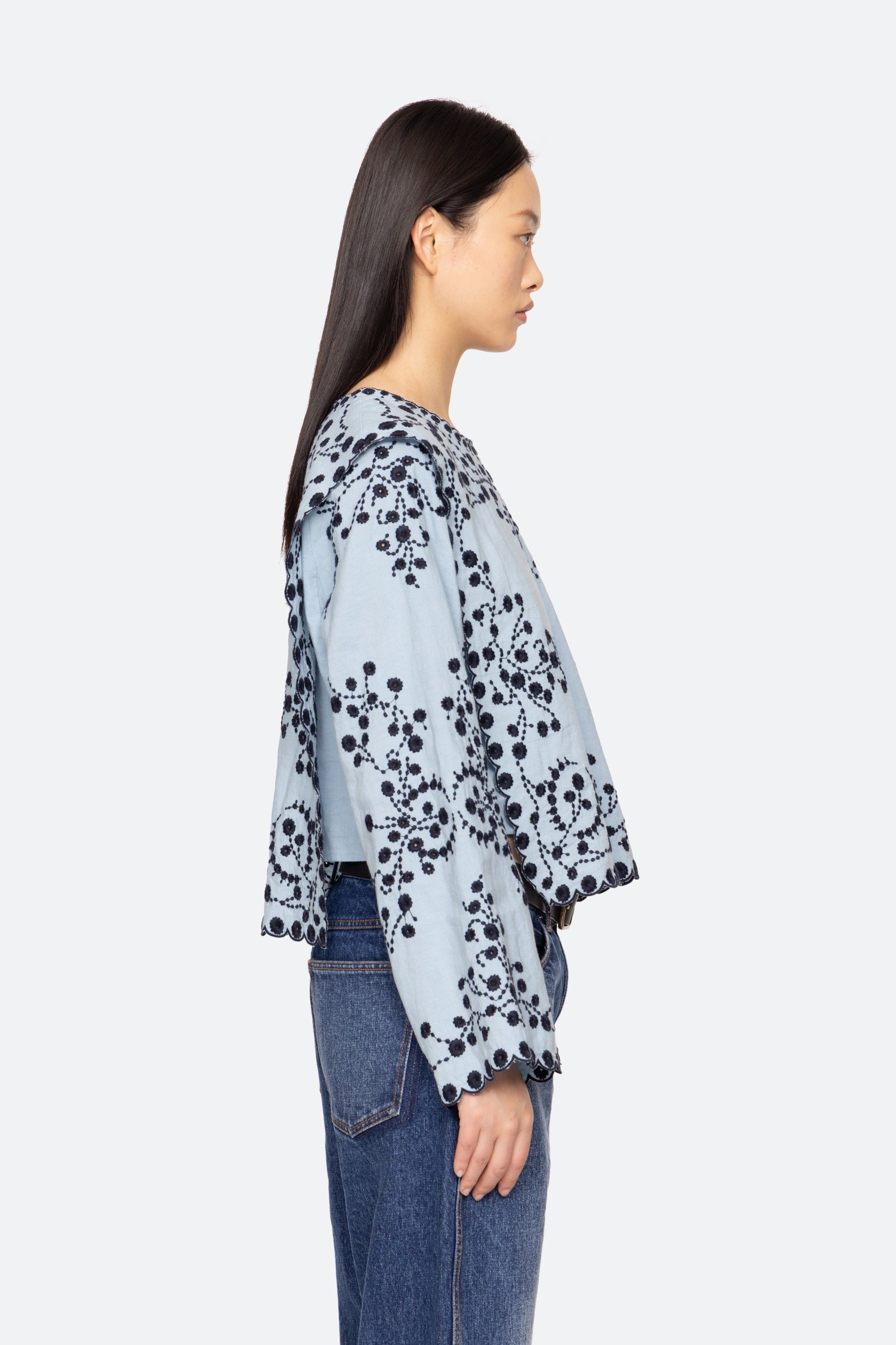 FRANCES L/SLV EMB TOP (D2)