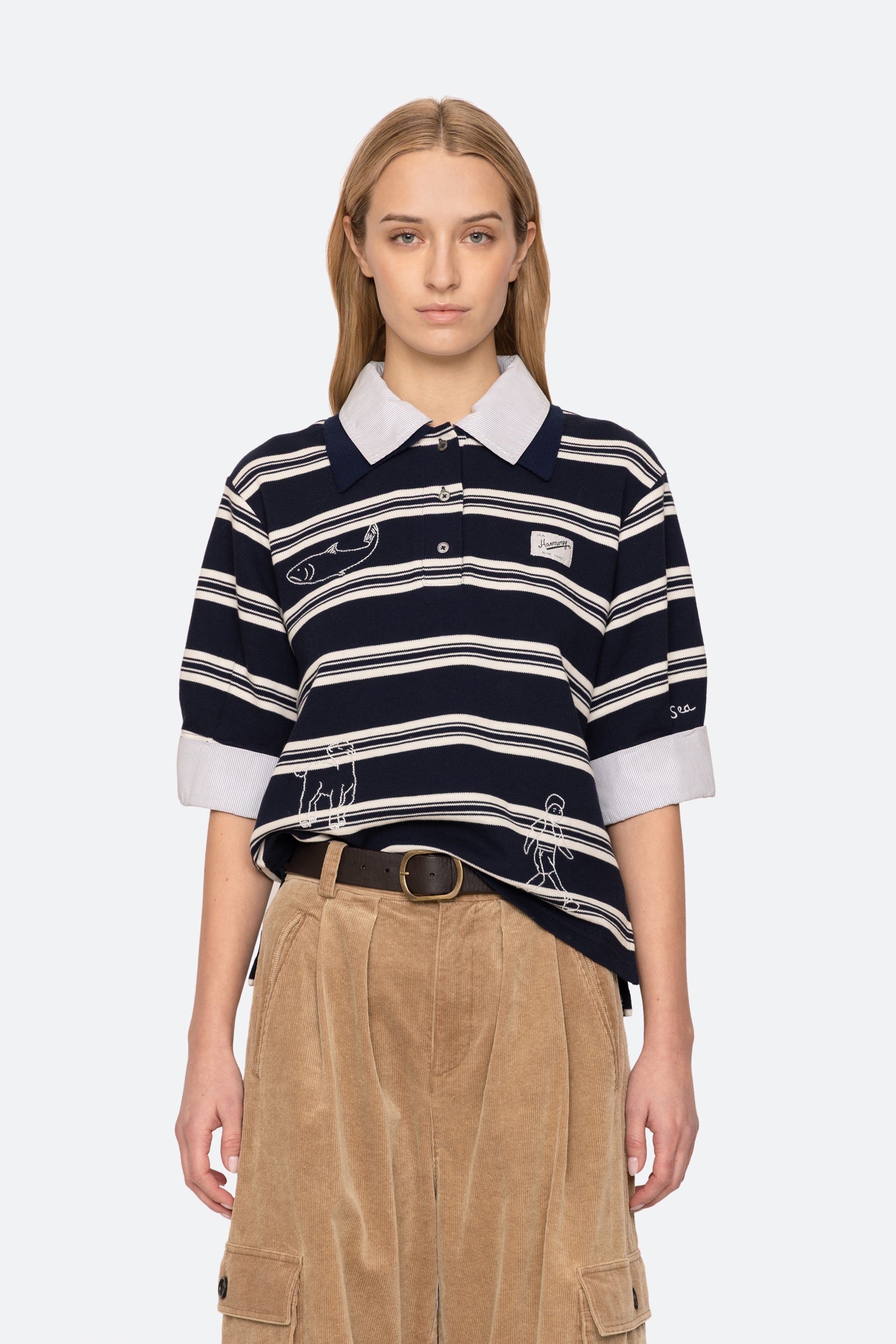 MINA NOVELTY DOUBLE LAYER POLO (D1)