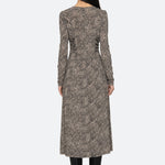 CHARLIZE PRINT L/SLV CREW DRESS (D2)