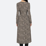 CHARLIZE PRINT L/SLV CREW DRESS (D2)