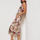Seridie Dress Multi Butterfly Rose Newspaper