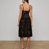 Flyn Lace Midi Dress Black