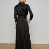 Uriah Satin Maxi Dress Black