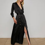 Uriah Satin Maxi Dress Black