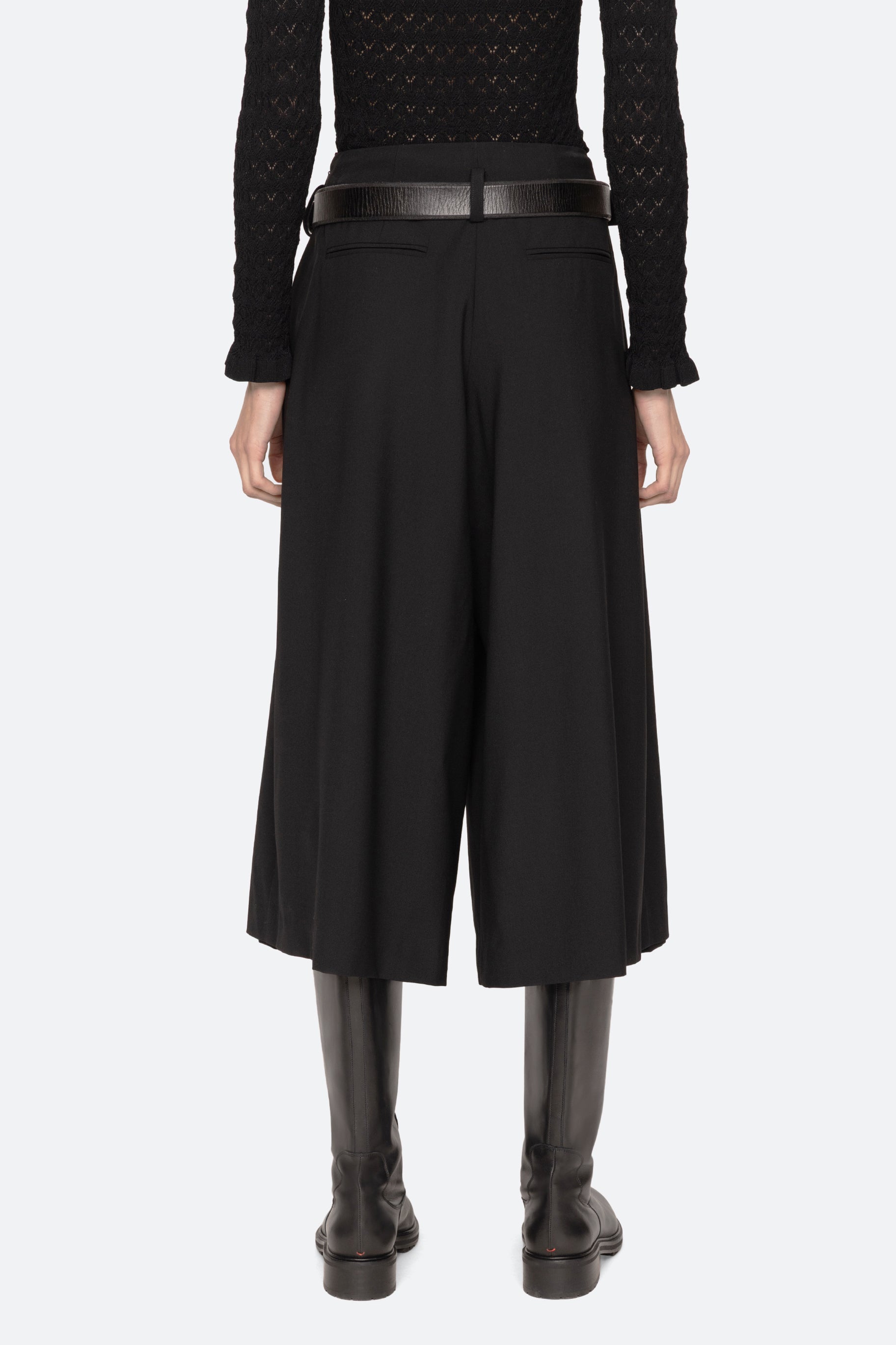 ELISA TROPICAL WOOL BELTED CULOTTES (D2)