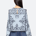 FRANCES L/SLV EMB TOP (D2)