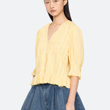ALBERTE SOLID BUBBLE SLV BLOUSE (D1)