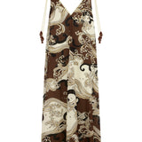 Otis Midi Dress Chocolate Brown/Cream