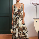 Otis Midi Dress Chocolate Brown/Cream