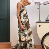 Otis Midi Dress Chocolate Brown/Cream