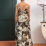 Otis Midi Dress Chocolate Brown/Cream