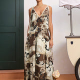 Otis Midi Dress Chocolate Brown/Cream