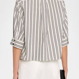 Lucia Striped Poplin Shirt Charcoal Stripe