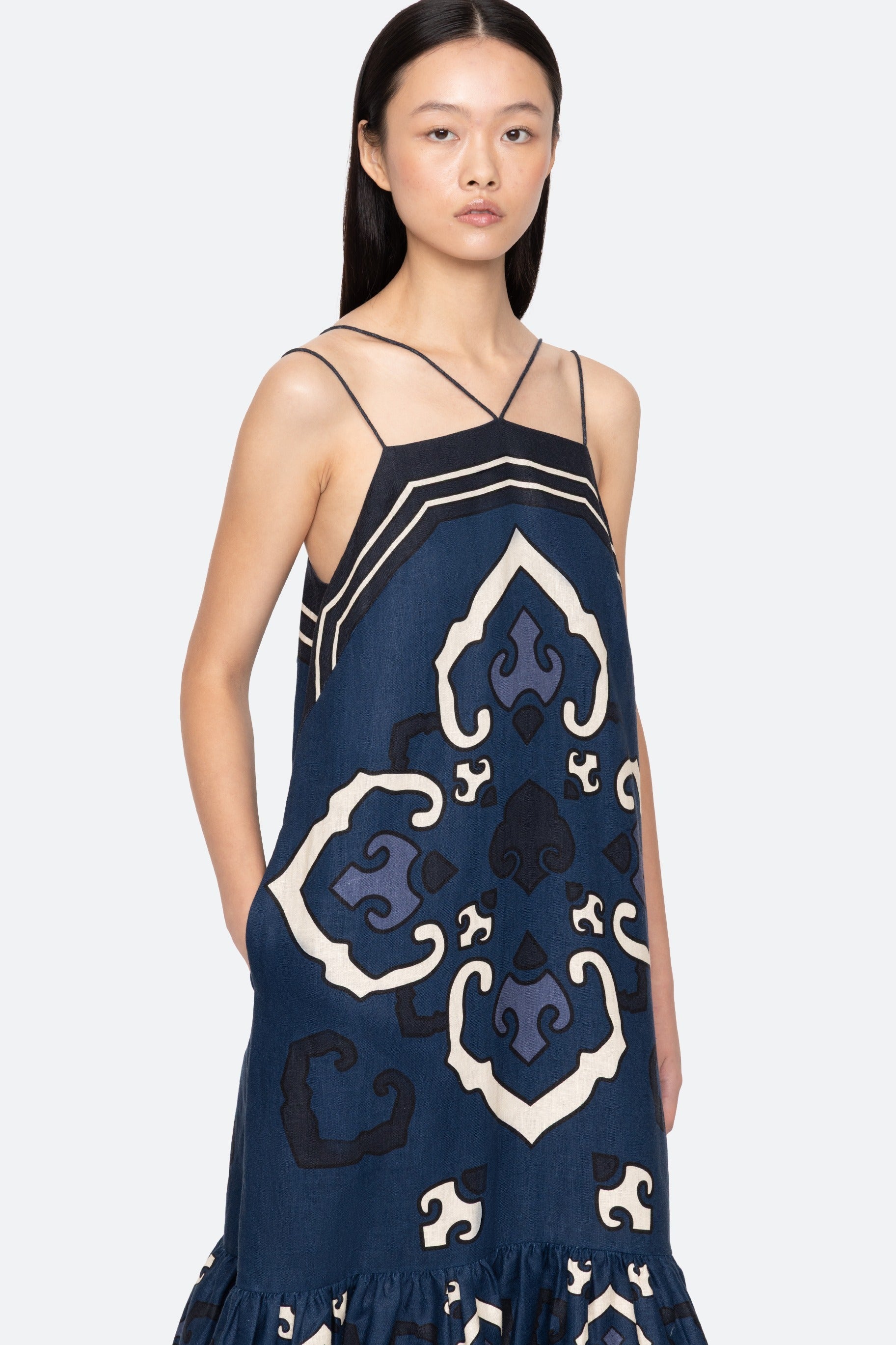 BLAISE PRINT SPAGHETTI STRAP DRESS