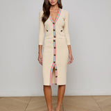 Irvin Cardigan Ecru/Coral/Pale Blue