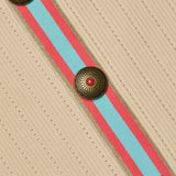 Irvin Cardigan Ecru/Coral/Pale Blue