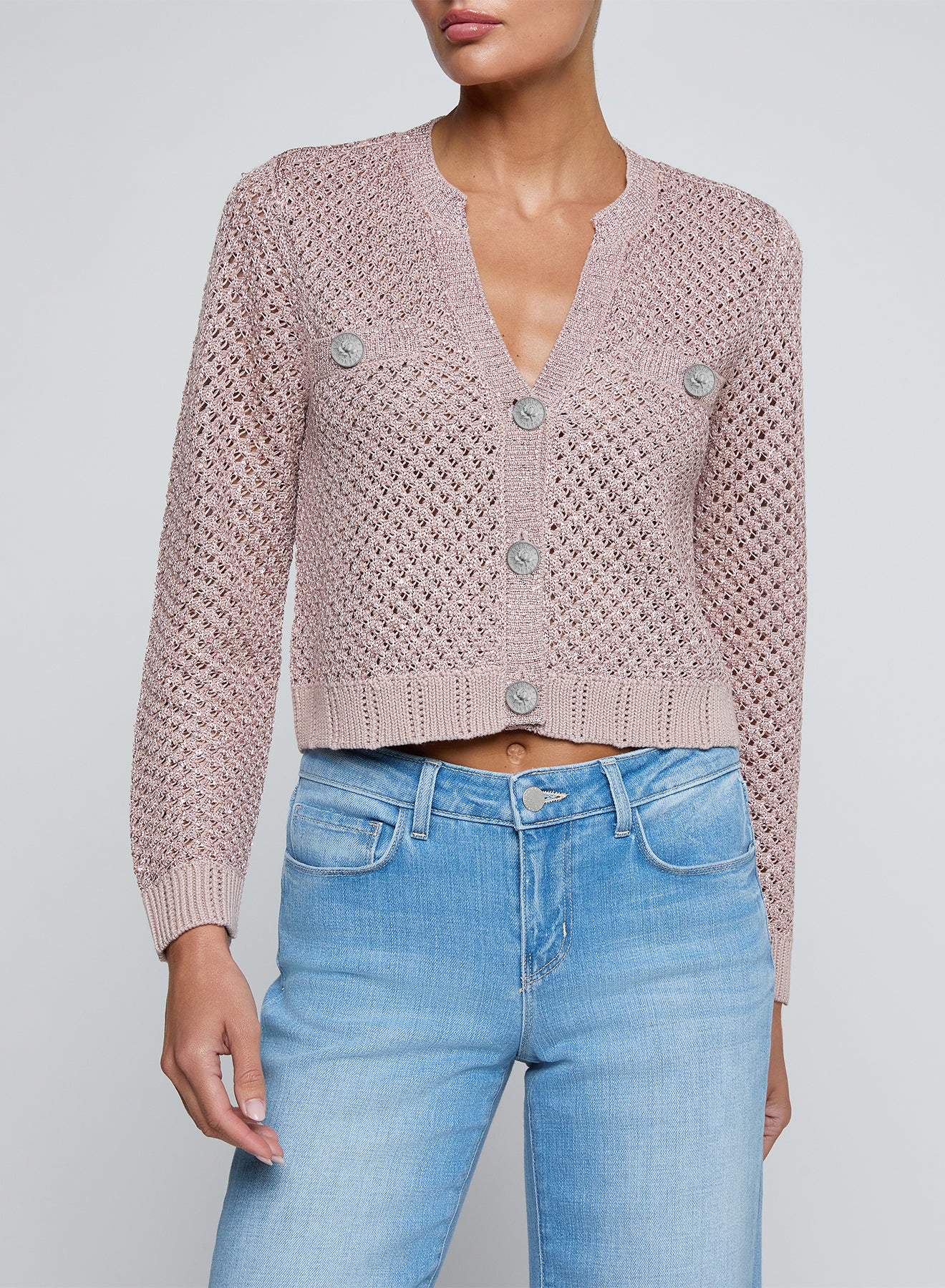 BLANCA SEQUIN CROP CARDI