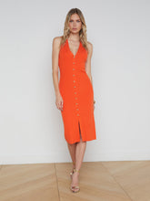 Domino Knit Dress Tangerine/Gold