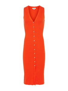 Domino Knit Dress Tangerine/Gold