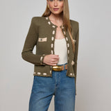 Astor Cardigan Army/Biscuit