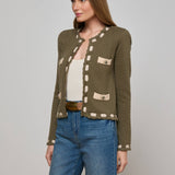 Astor Cardigan Army/Biscuit